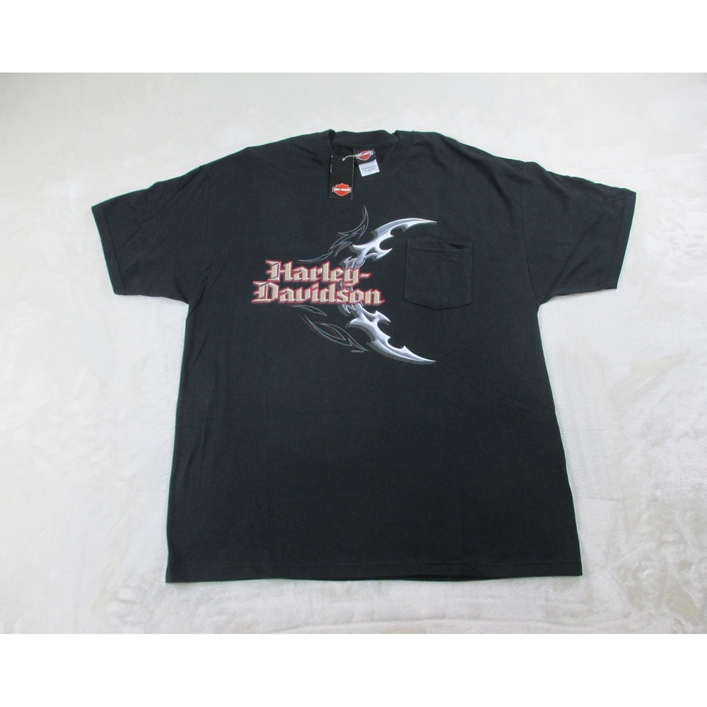 NEW VINTAGE Harley Davidson Shirt Mens Extra Large Black Horse Power‎ Biker 2004